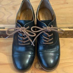 Kork-ease comfort shoes, Black Vintage Lace-up Oxford Heel, size 7
